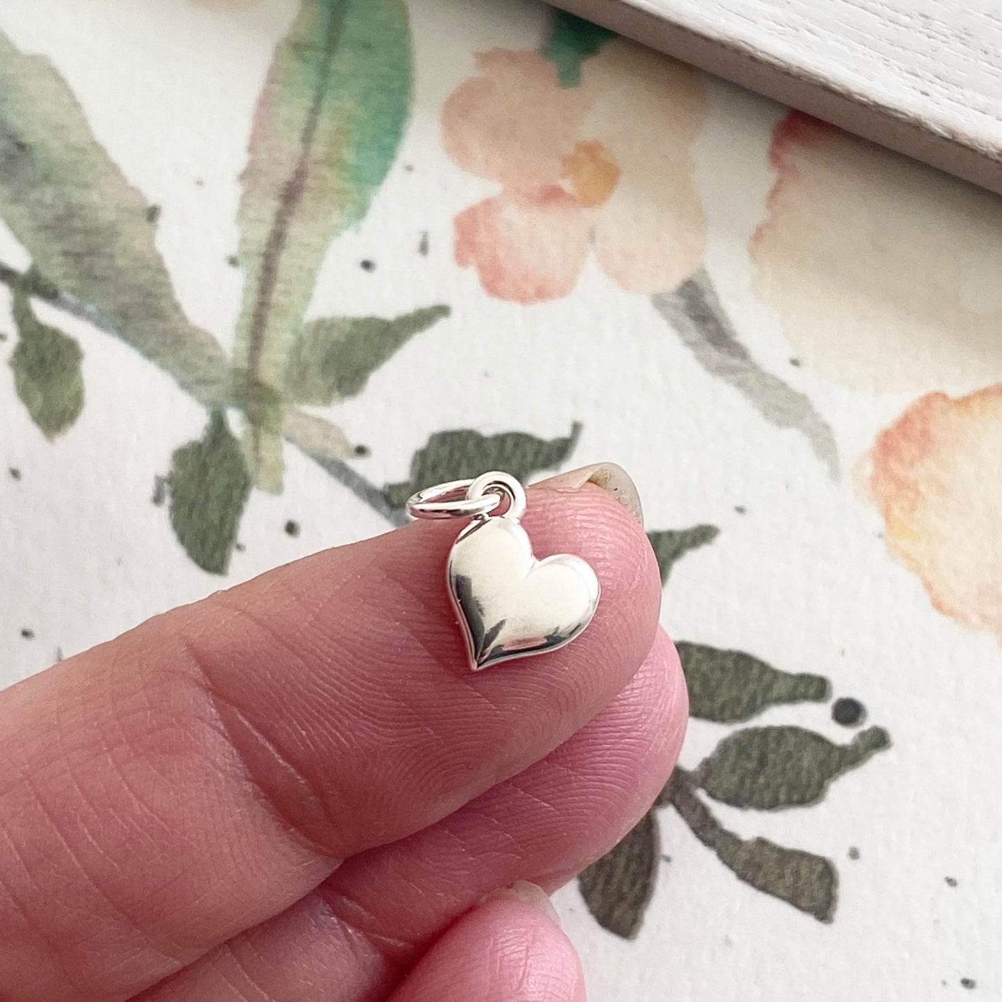 Puffy Heart Charm Sterling Silver