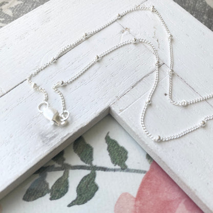 Sterling Silver Beaded Ball Chain Satellite Necklace