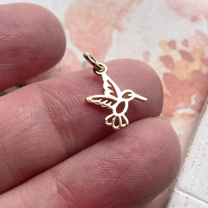 Gold Hummingbird Charm