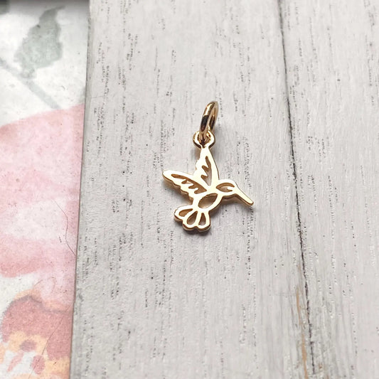 Gold Hummingbird Charm