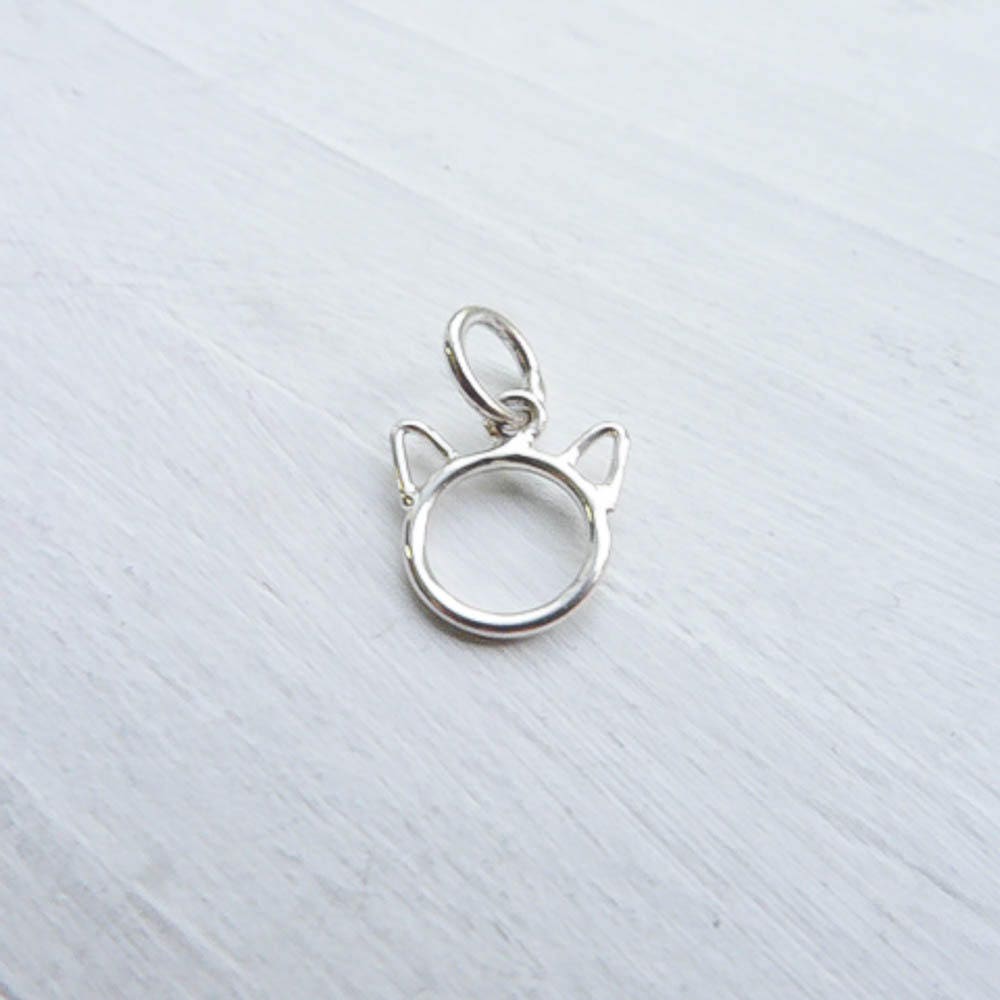 Cat Outline Charm Sterling Silver Kitty Pendant