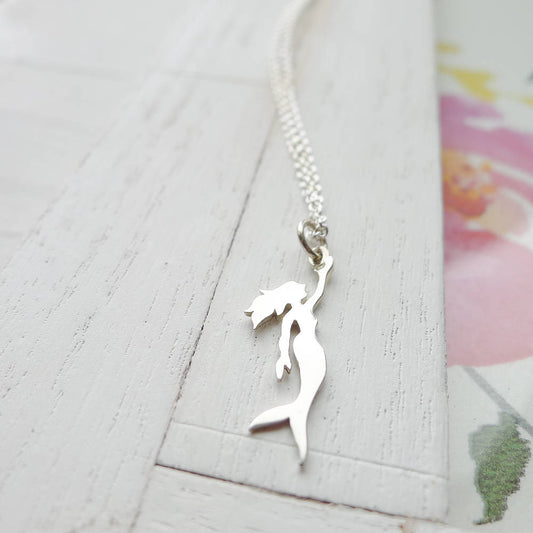 Mermaid Necklace Silver Charm for Ocean Lovers