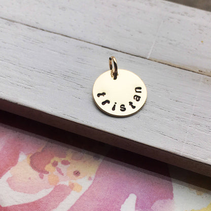 Name Charms Sterling Silver Gold and Rose Gold