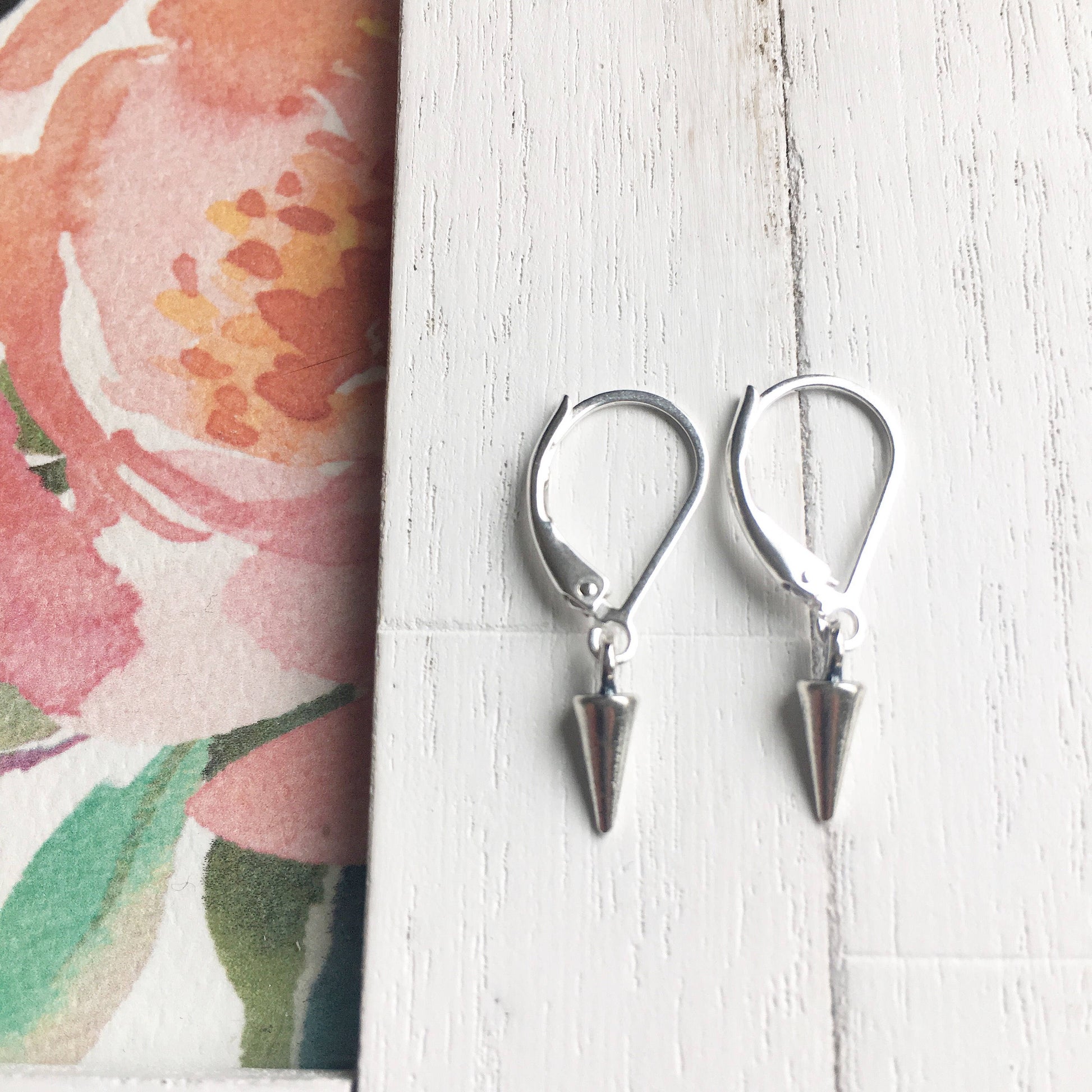 Tiny Spike Earring Sterling Silver Leverback