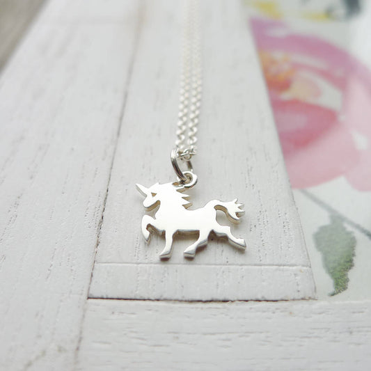 Unicorn Necklace Sterling Silver Charm Handmade