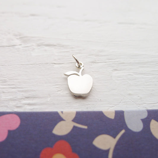 Apple Charm Tiny Sterling Silver Fruit Pendant Teacher Appreciation Gift