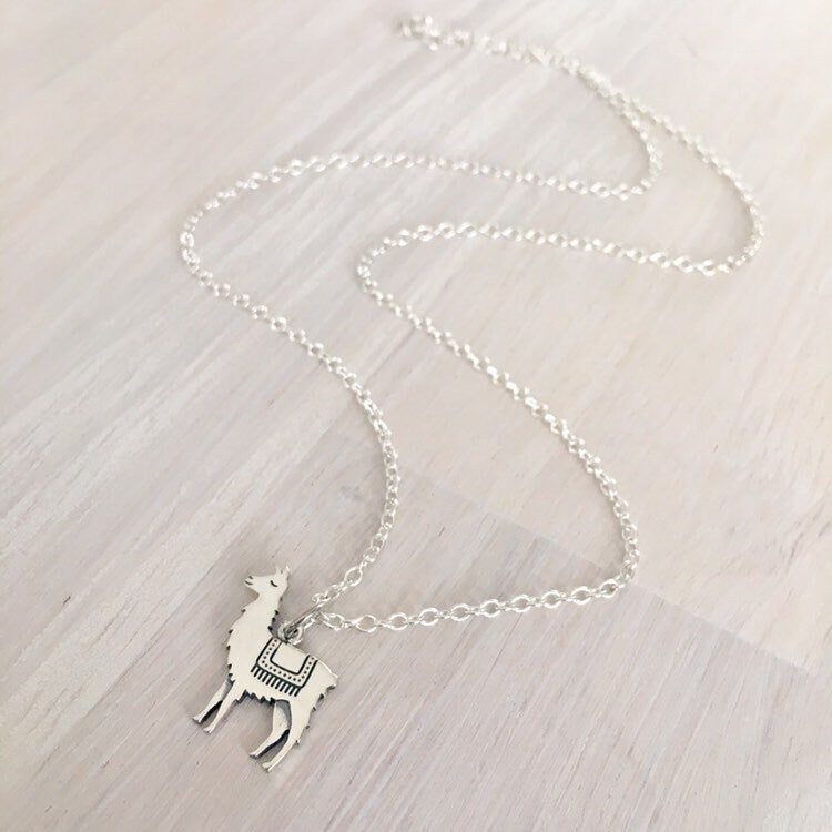 Llama Necklace Sterling Silver