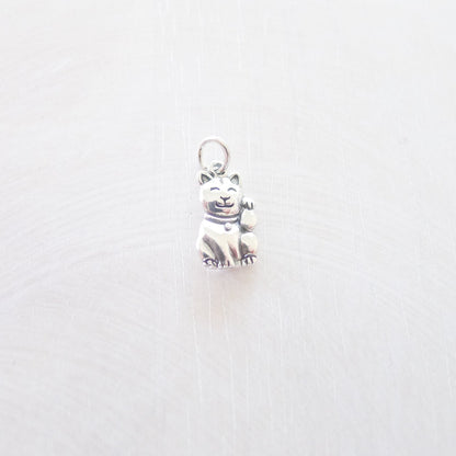 Good Luck Cat Charm Sterling Silver