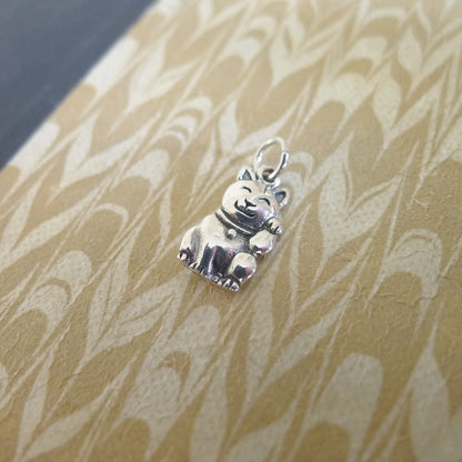 Good Luck Cat Charm Sterling Silver