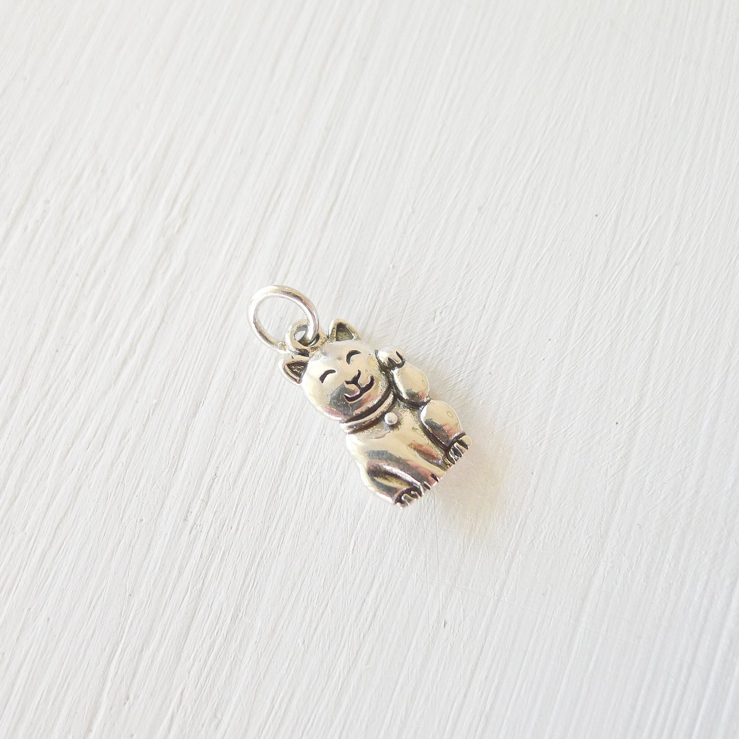 Good Luck Cat Charm Sterling Silver