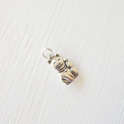 Good Luck Cat Charm Sterling Silver