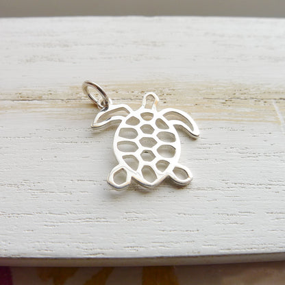 Turtle Charm Sterling Silver Sea Creature