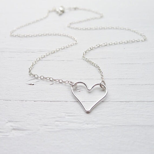 Open Heart Necklace Floating Love Pendant