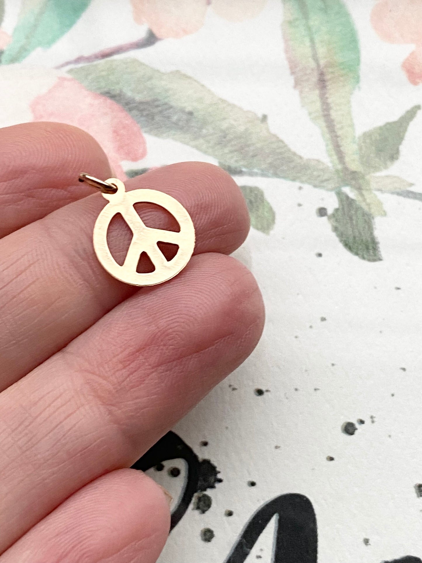 Gold Peace Sign Charm