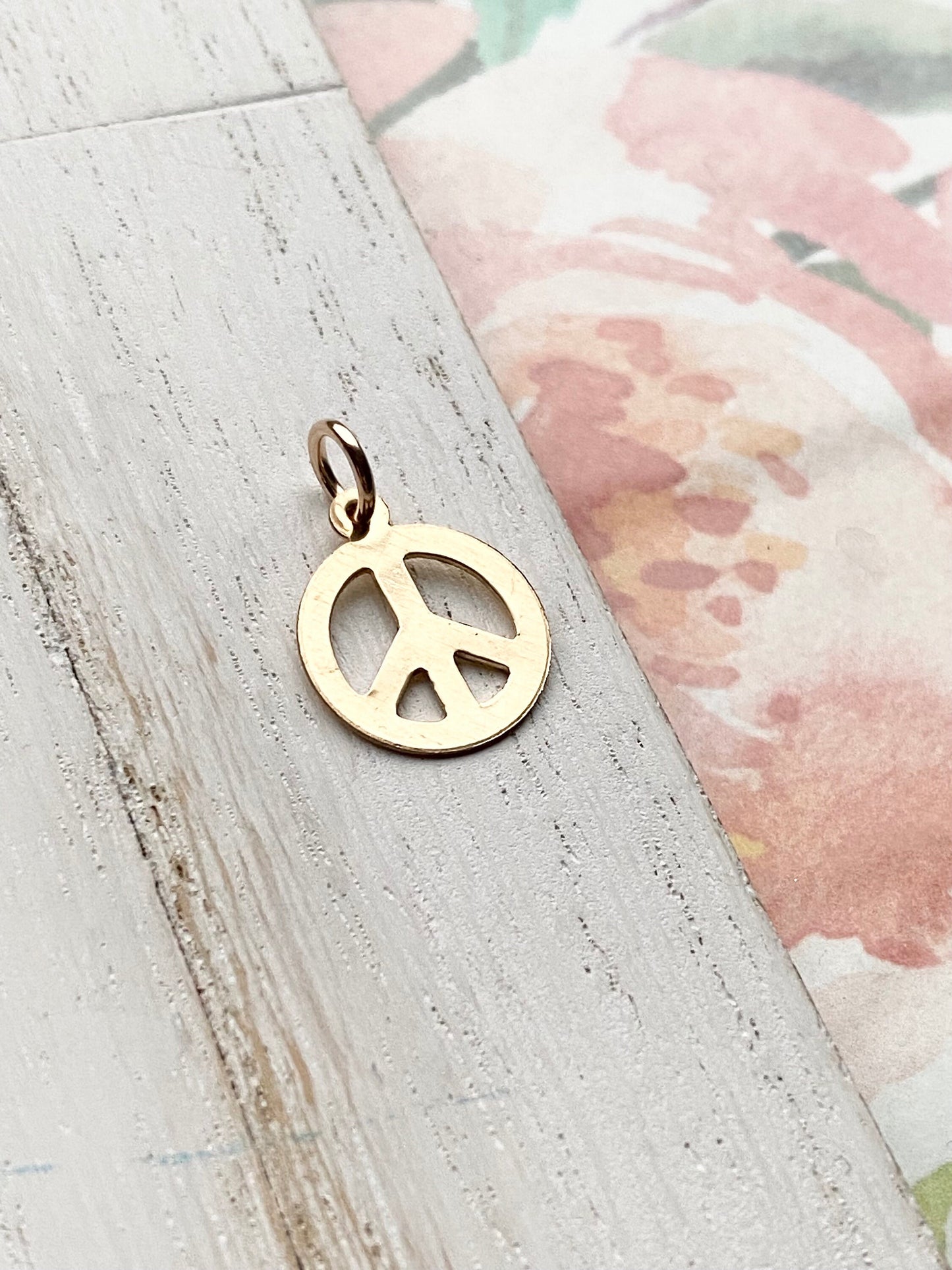 Gold Peace Sign Charm