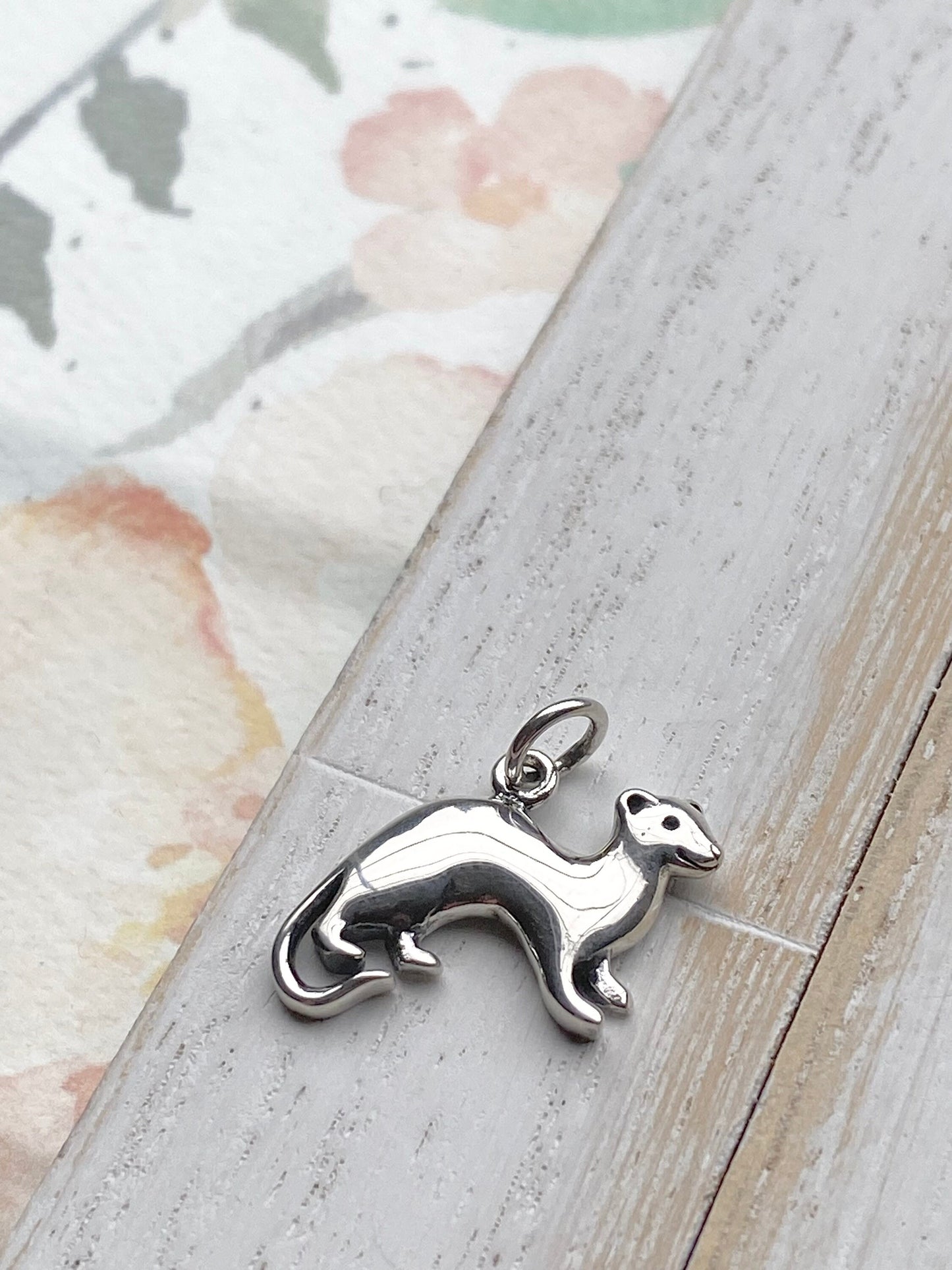 Ferret Charm Sterling Silver