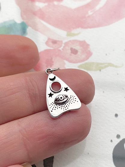Ouija Charm Sterling Silver Spiritual Pendant Evil Eye Protective Jewelry