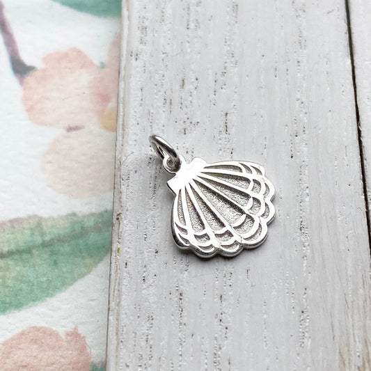 Shell Charm Scallop Clam Sterling Silver Ocean Sea Shells Seashell