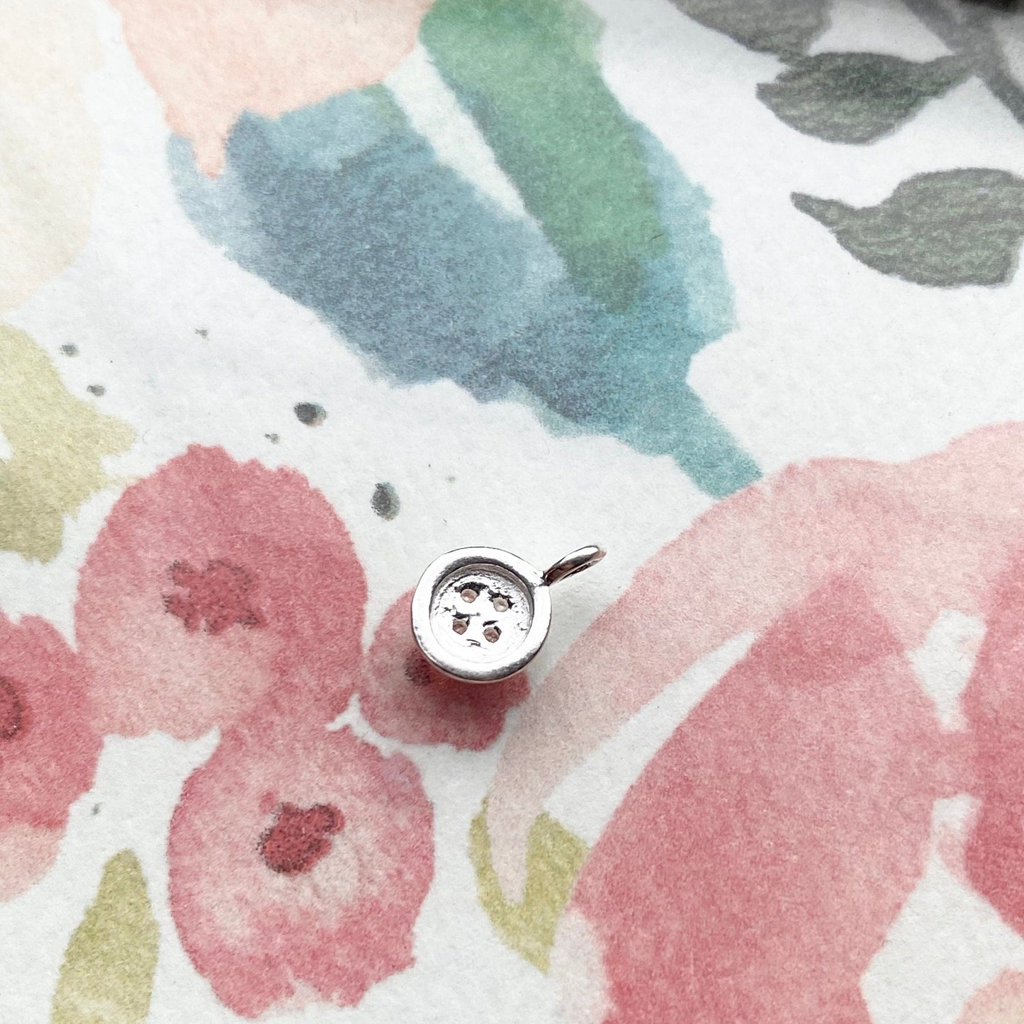 CZ Charm Encrusted Circle Sterling Silver