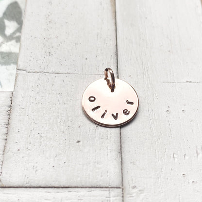 Name Charms Sterling Silver Gold and Rose Gold