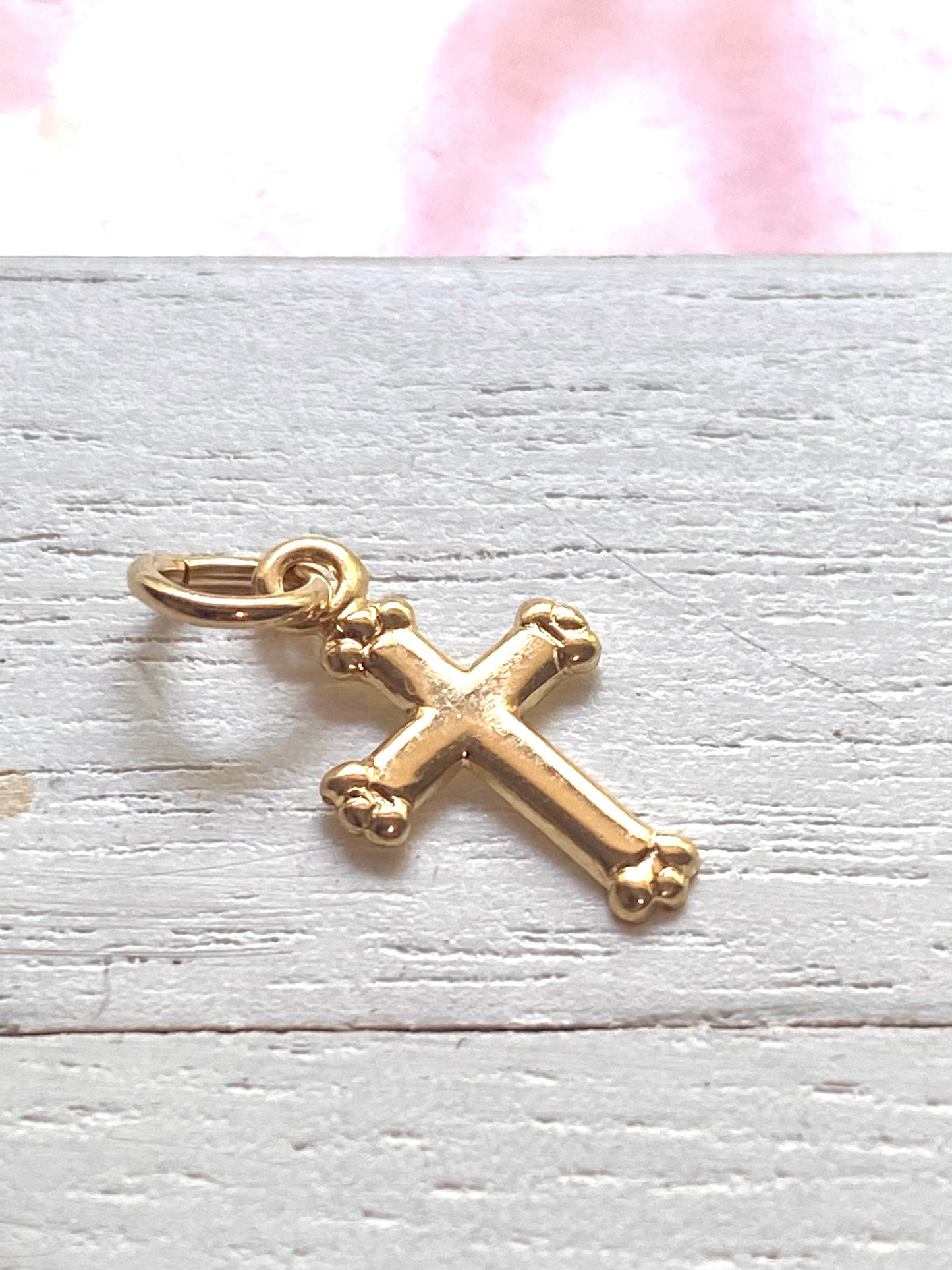 Tiny Gold Cross Charms Fancy Small Gold Filled Crosses Pendants for Jewelry