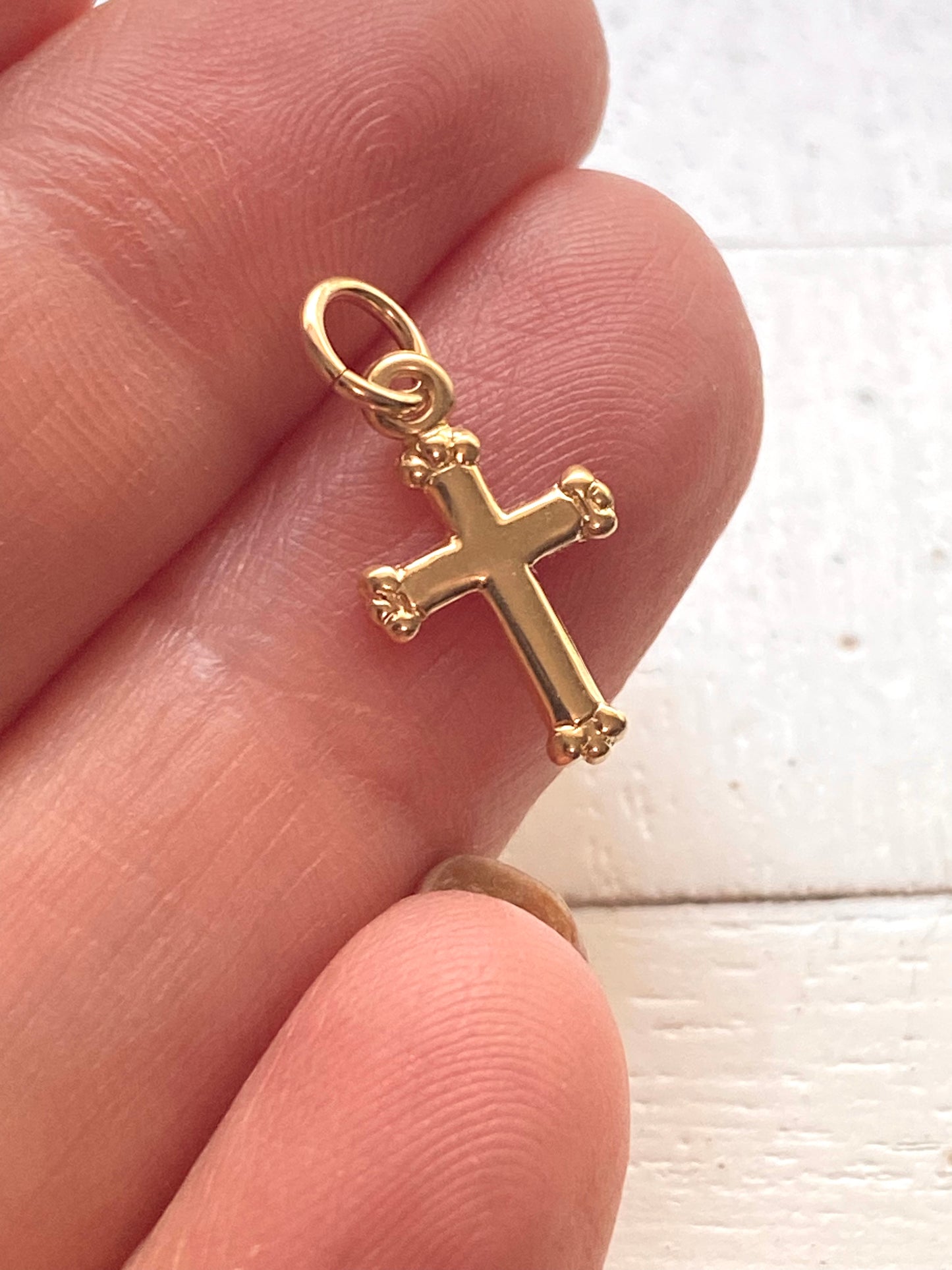 Tiny Gold Cross Charms Fancy Small Gold Filled Crosses Pendants for Jewelry