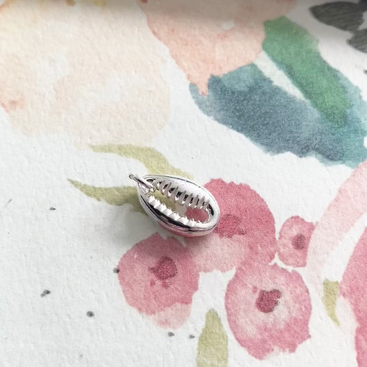 Cowrie Shell Charm Sterling Silver