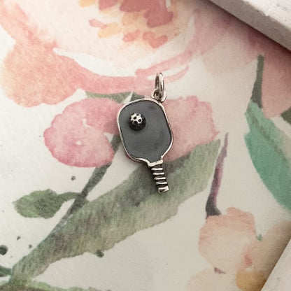 Pickleball Charm Sterling Silver