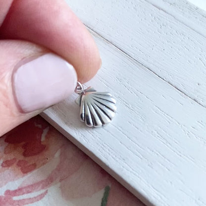 Clamshell Pendant Shell Charm Sterling Silver Ocean Sea Shells Seashell