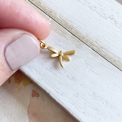 Gold Dragonfly Charm