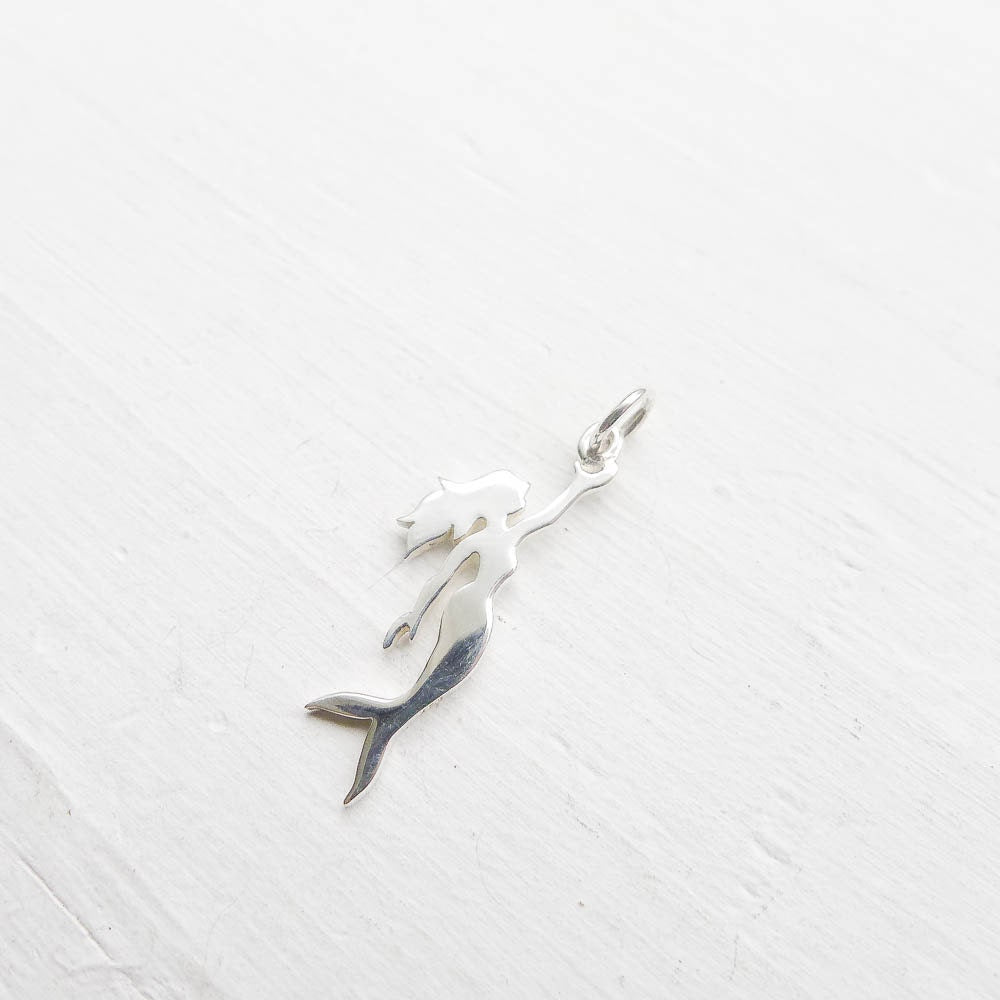Mermaid Charm Sterling Silver Pendant for Necklaces