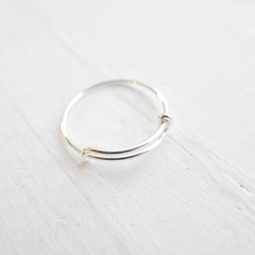 Sterling Silver Adjustable Ring Add a Charm Expandable Size 6 7 8 Charm Rings