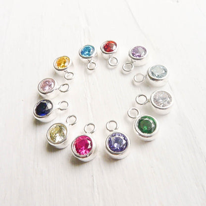 October Birthstone Charm Sterling Silver