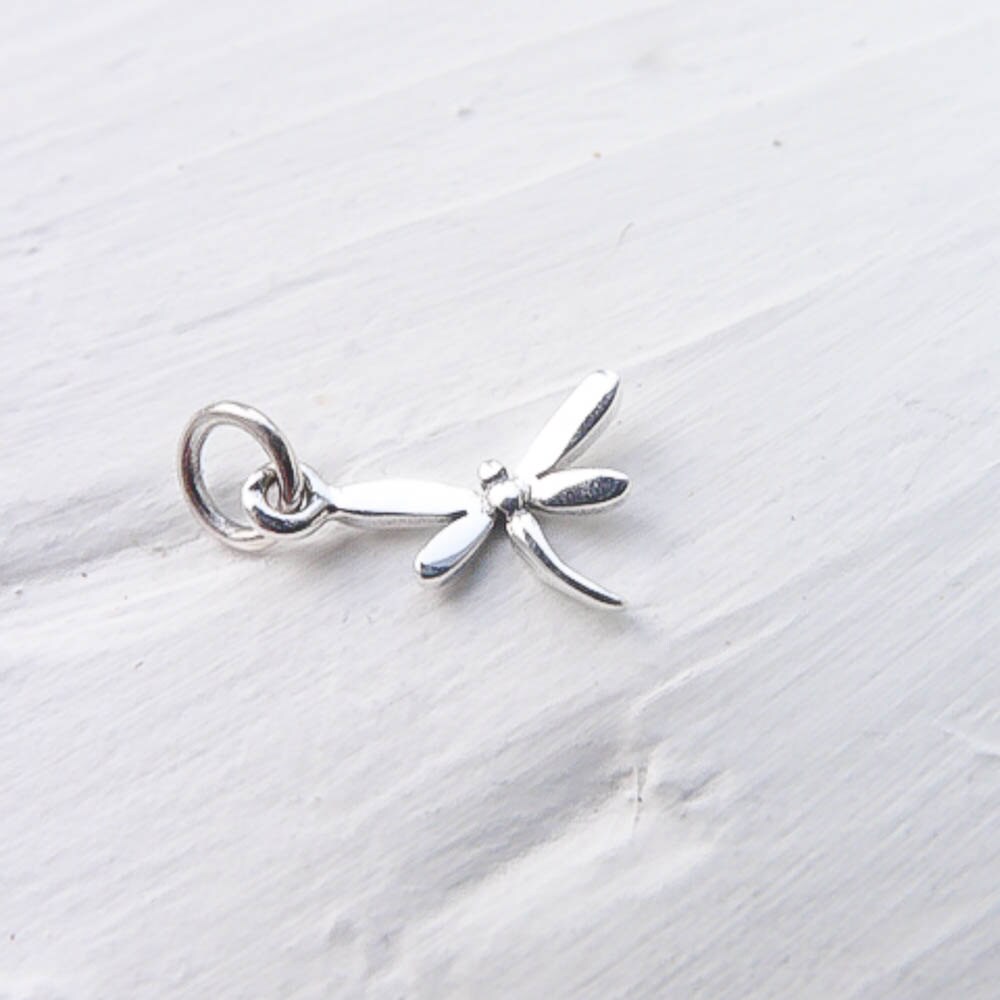 Dragon Fly Charm Dragonfly Pendant Sterling Silver Tiny Insect Charm for Bracelet or Necklaces Firefly