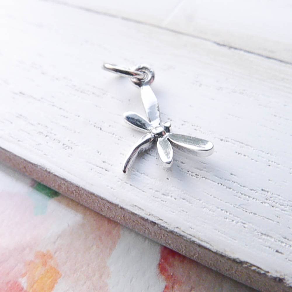 Dragon Fly Charm Dragonfly Pendant Sterling Silver Tiny Insect Charm for Bracelet or Necklaces Firefly
