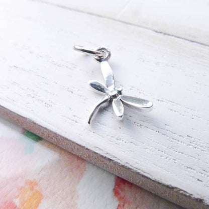 Dragon Fly Charm Dragonfly Pendant Sterling Silver Tiny Insect Charm for Bracelet or Necklaces Firefly
