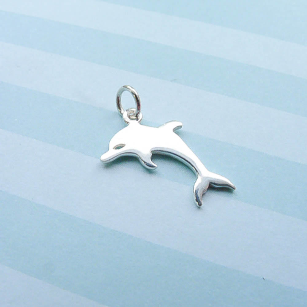 Dolphin Charm Sterling Silver Pendant Ocean Inspired Jewelry