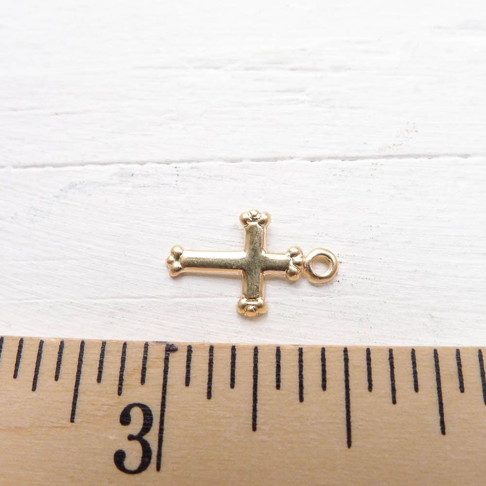 Tiny Gold Cross Charms Fancy Small Gold Filled Crosses Pendants for Jewelry