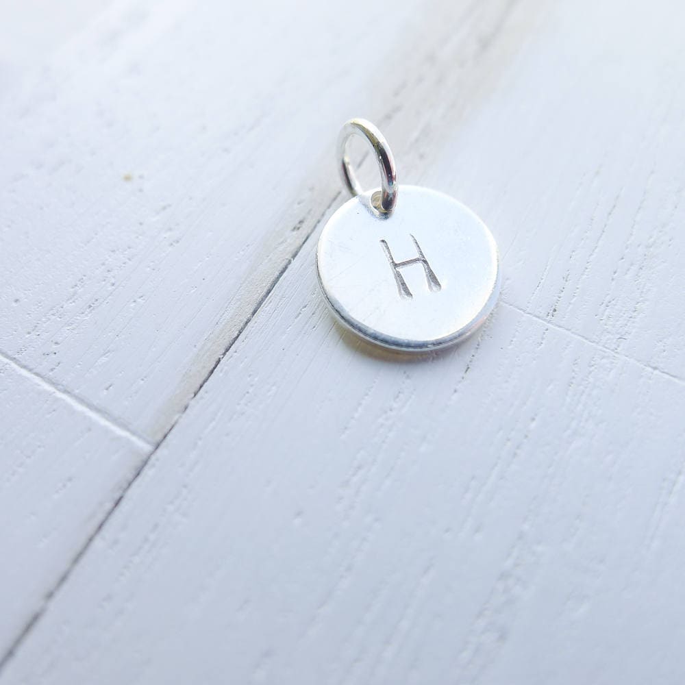 Letter Charm Small Initial Medallion Coin for Personalized Jewelry Sterling Silver or Gold Filled