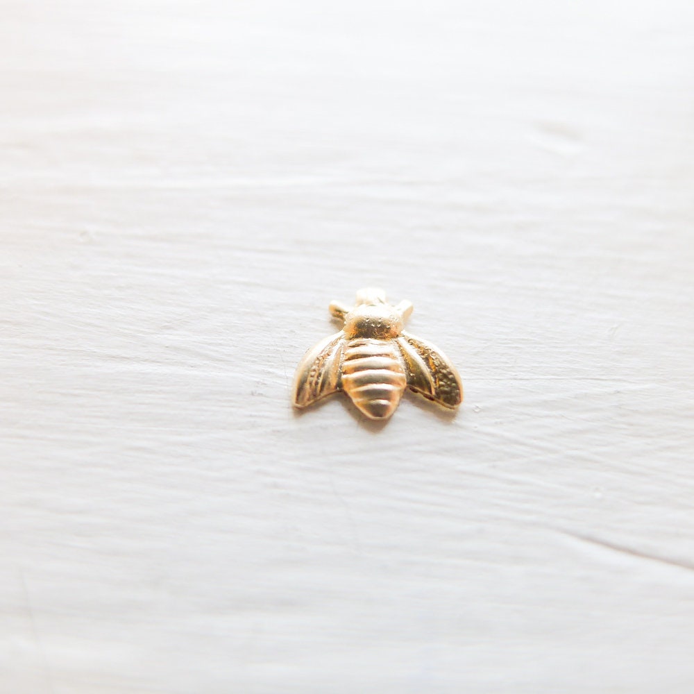 Tiny Gold Bees Soldering Accents in Gold Filled for Jewelry Making Solderable Bumble Bee