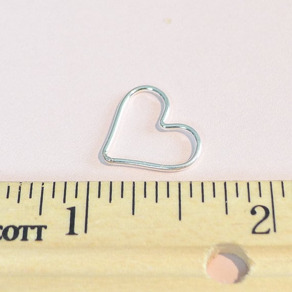 Open Heart Charm Sterling Silver Pendant Wire Hearts