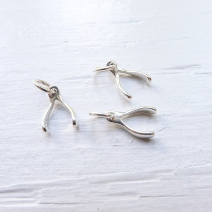 Tiny Sterling Silver Wishbone Charm