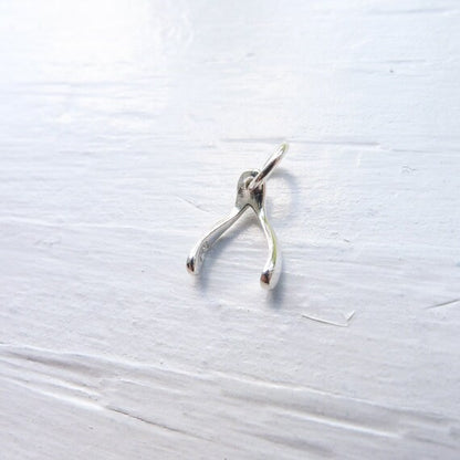 Tiny Sterling Silver Wishbone Charm
