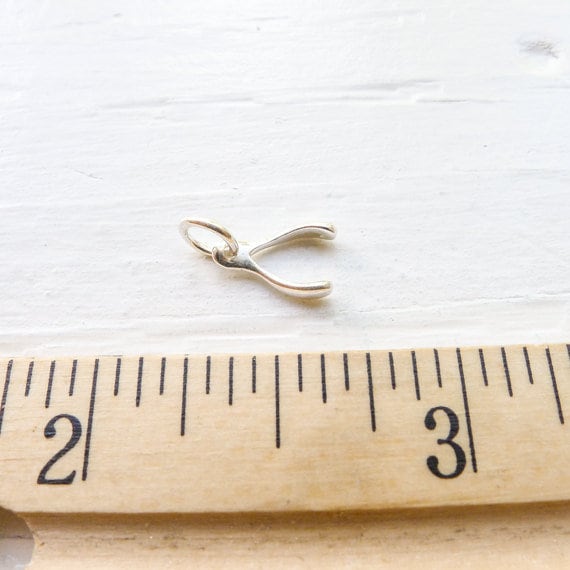 Tiny Sterling Silver Wishbone Charm