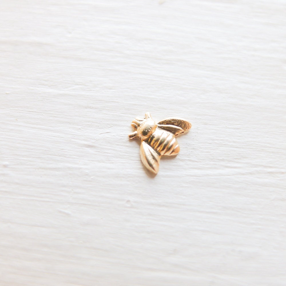 Tiny Gold Bees Soldering Accents in Gold Filled for Jewelry Making Solderable Bumble Bee