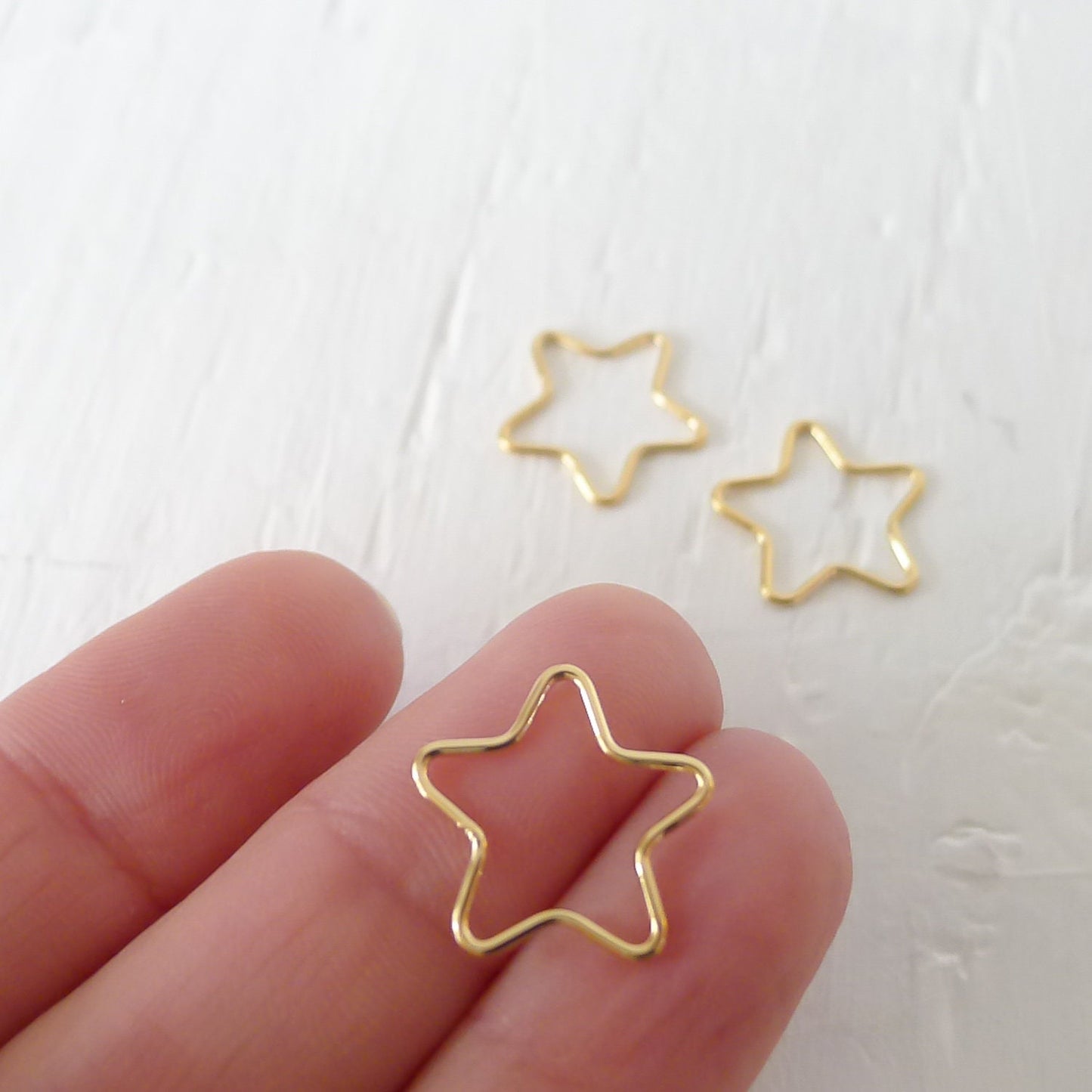 Gold Star Wire Link Festoon Charm Guiding Light Celestial Jewelry Maker