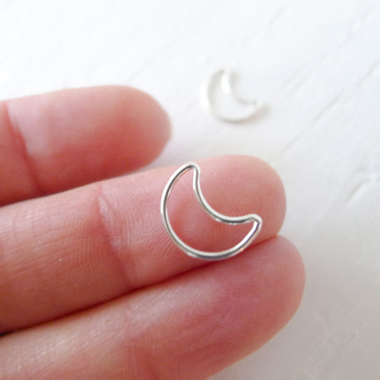 Silver Moon Link Wire Festoon Charm Crescent Jewelry DIY Components