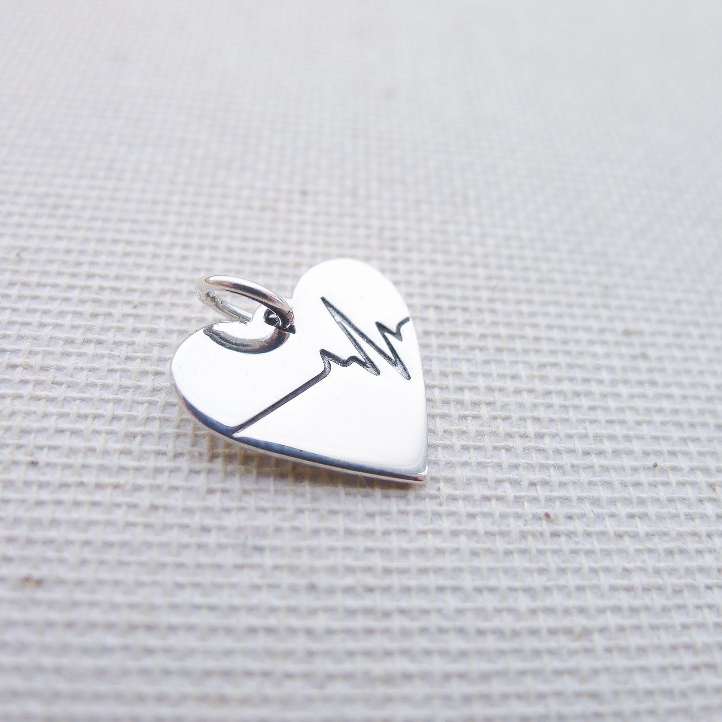 Heartbeat Charm Sterling Silver