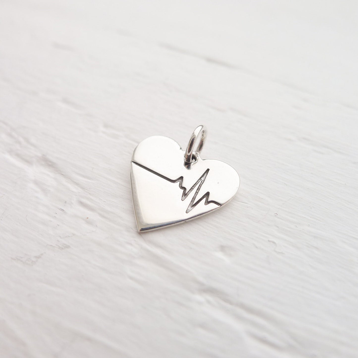 Heartbeat Charm Sterling Silver