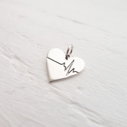 Heartbeat Charm Sterling Silver